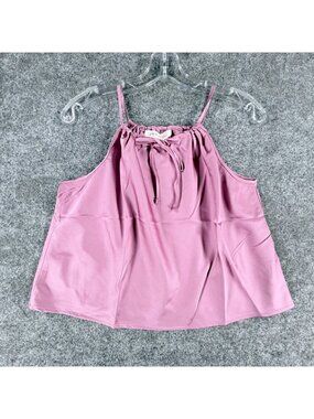 NWT Pink Rose Groove Cami Top Women S Lilac Pink Partywear Satin Halter Tie Neck
